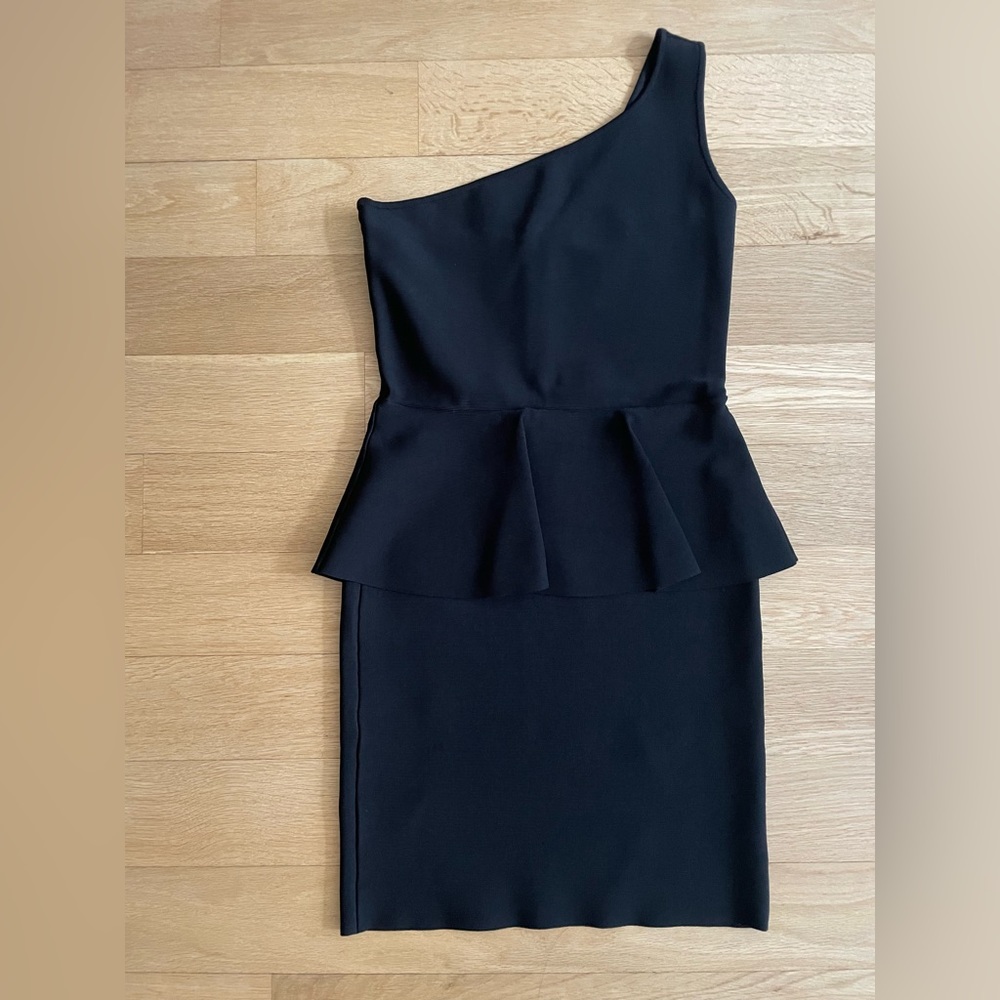 BCBGMaxAzria Black Peplum Dress Sz Small Like New